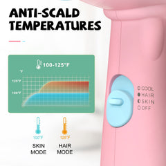 Anti-scald design on FeeKaa Kids Hair Dryer protects little fingers