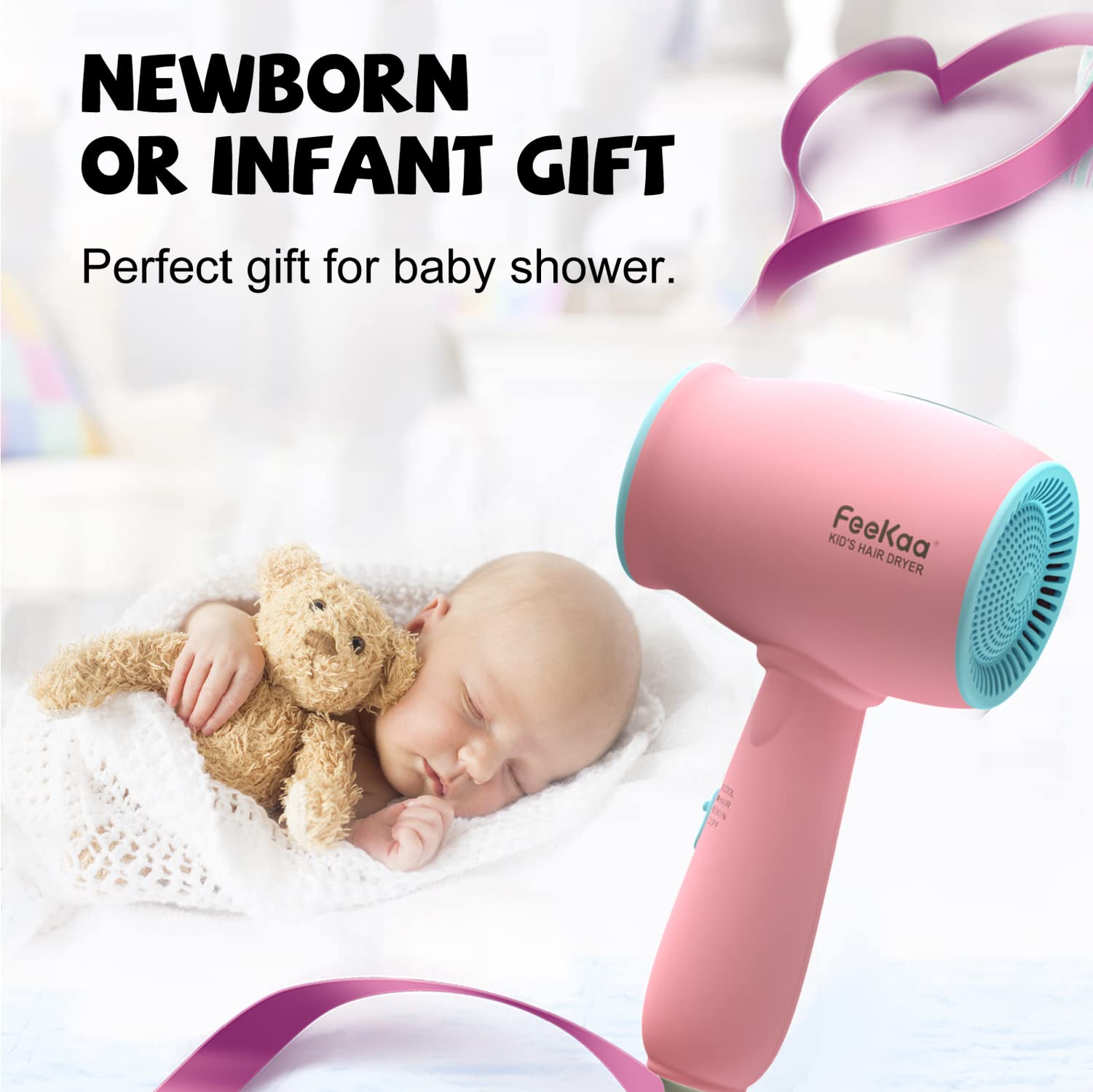 Gift-ready FeeKaa Kids Hair Dryer with kid-friendly design