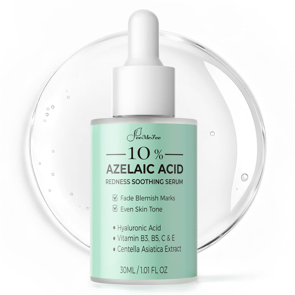 FeeMeFee Azelaic Serum bottle closeup showcases premium packaging and redness-supporting potential