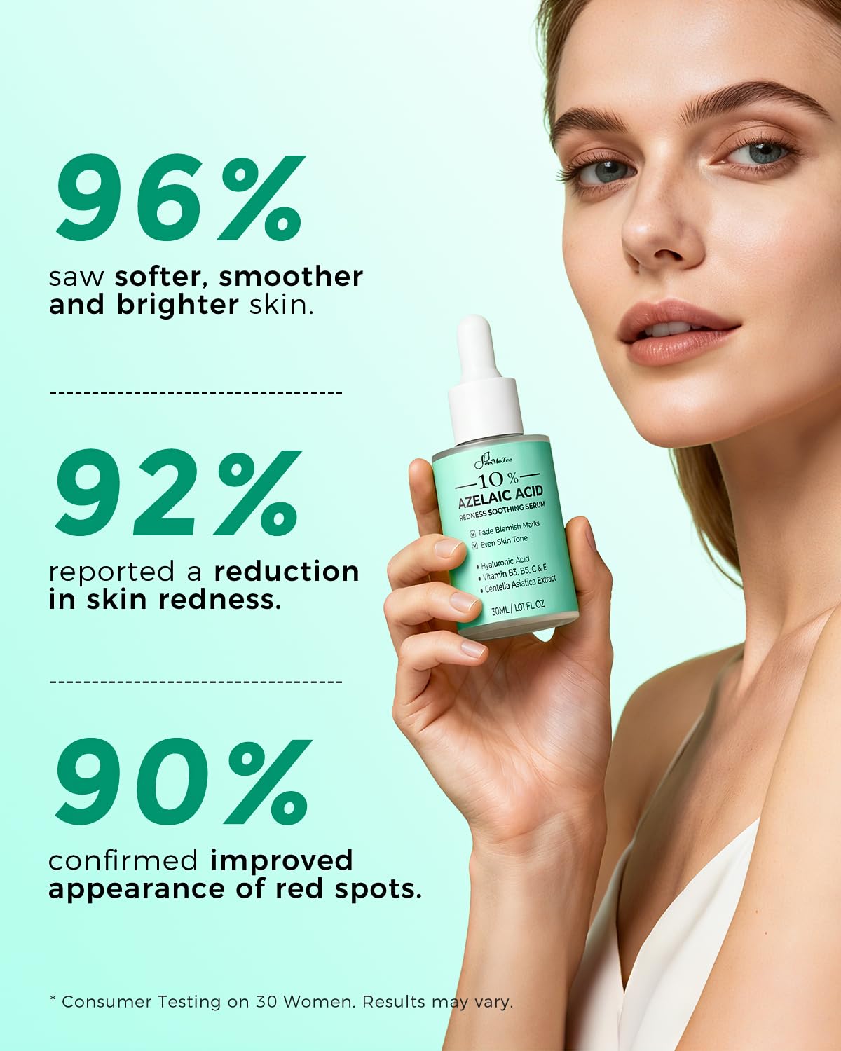 FeeMeFee Azelaic Serum texture swatch hints at fast-absorbing hydration and soothing feel