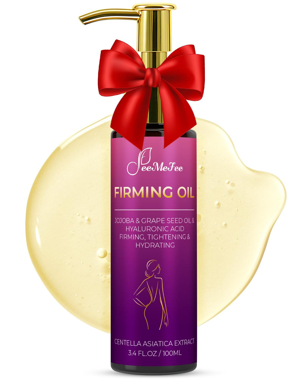 FeeMeFee Body Firming Oil bottle shows fast-absorbing hydration
