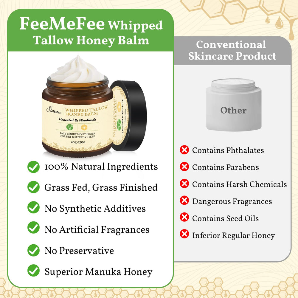 FeeMeFee grass-fed beef tallow ingredients highlight natural nourishment.