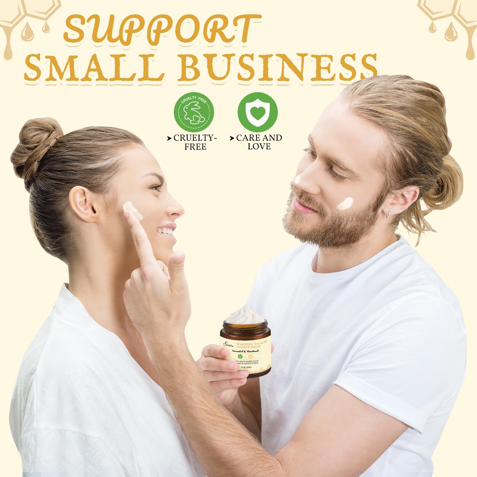 FeeMeFee lip balm and facial moisturizer provide gentle hydration.