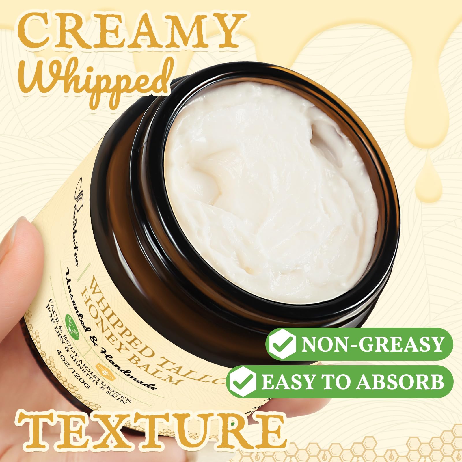 FeeMeFee unscented tallow cream with no odor, suitable for sensitive skin.