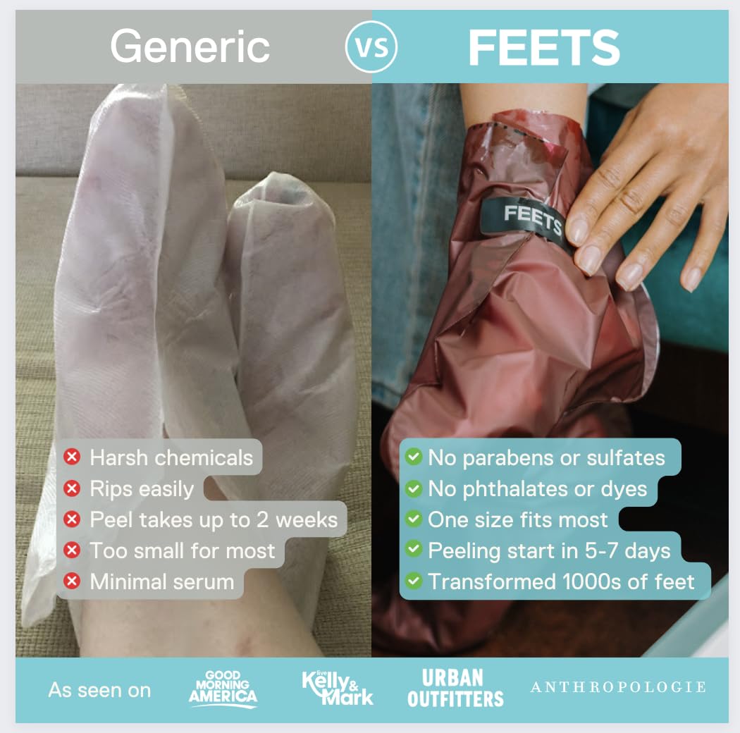 FEETS closeup of natural ingredients highlights gentle skin renewal potential.