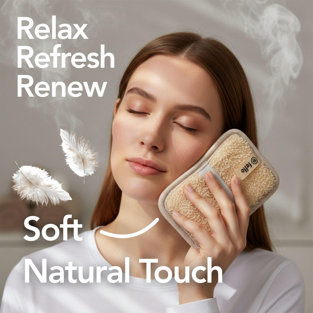 Feffo loofah sponge ideal for post-workout showers and quick refreshes.