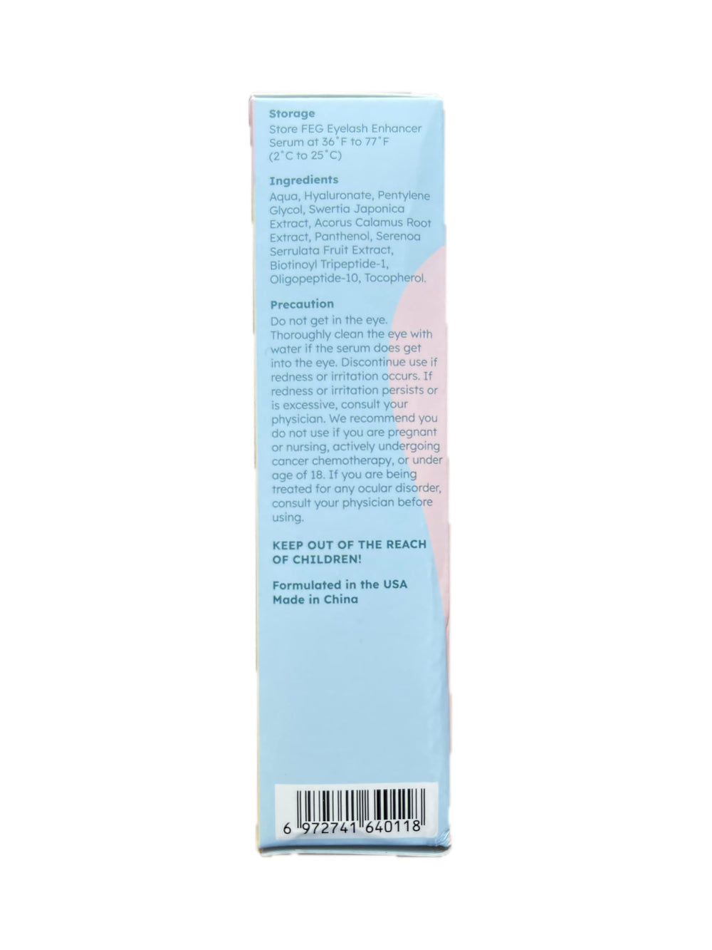 FEG Eyelash Enhancer open tube releasing serum for lash nourishment