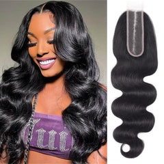 FEHOKA Brazilian 2x6 HD lace closure close-up shows seamless scalp blend for natural appearance.