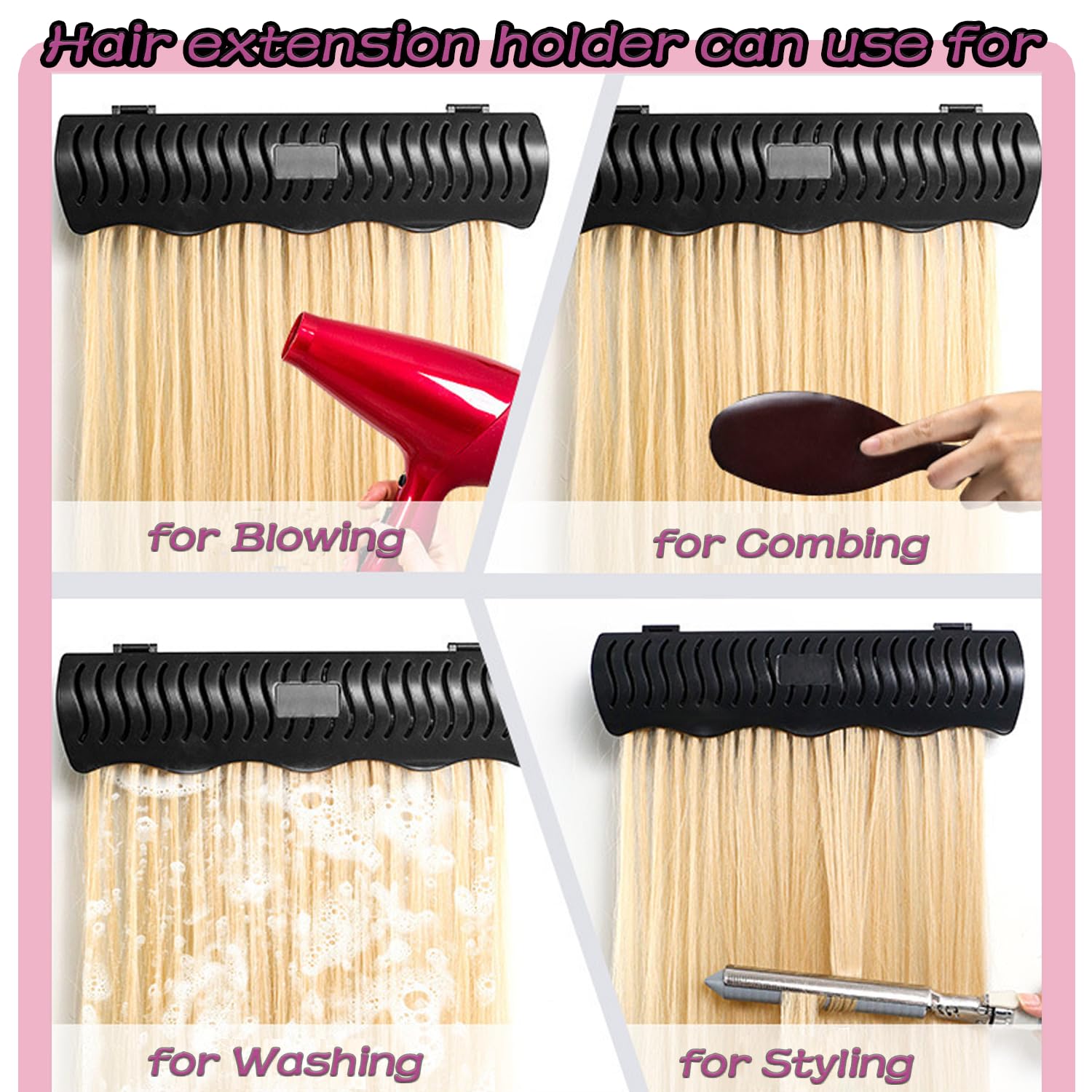 FEHOKA hair extension holder styling zone supports seamless drying and styling workflows.
