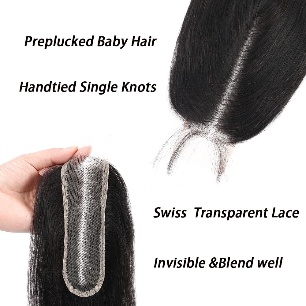FEHOKA middle-part closure with baby hair for a realistic hairline