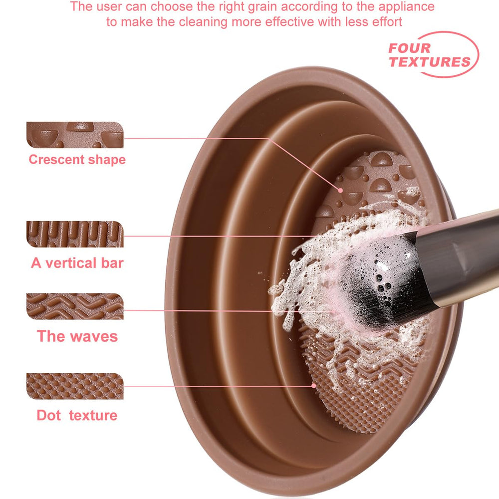 Feijie brown-handled brushes designed for ergonomic comfort during long sessions.
