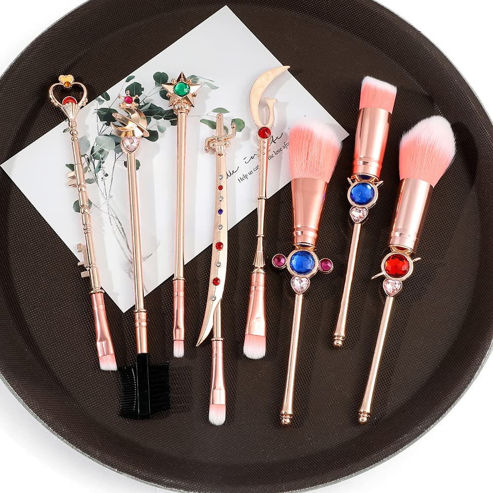 Feimeng pink velvet drawstring bag keeps brushes organized for travel.