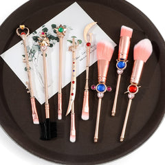Feimeng pink velvet drawstring bag keeps brushes organized for travel.