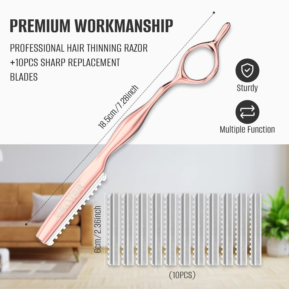 FEISIER hair razors with 10 replacement blades ensures long-lasting styling flexibility.
