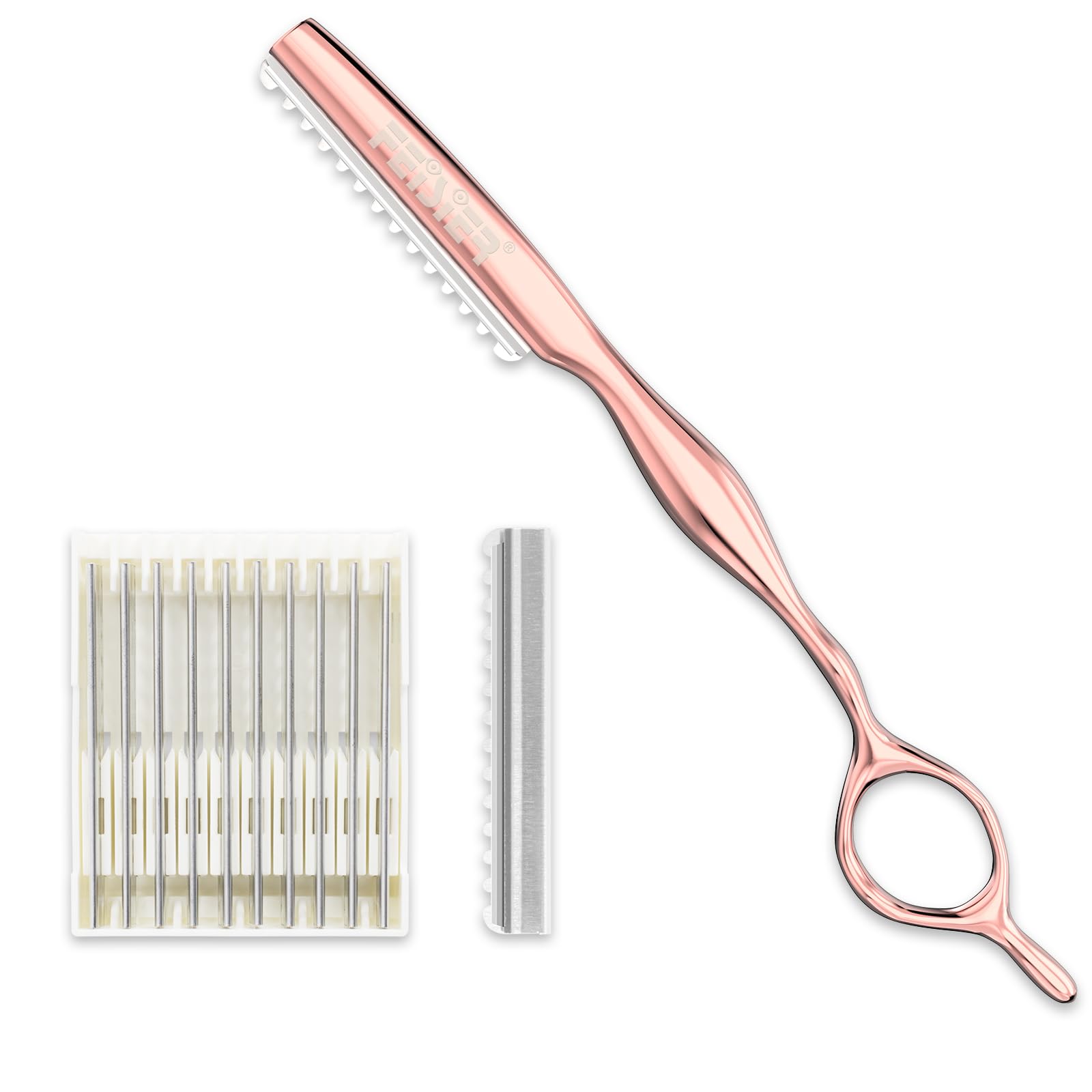 FEISIER hair razors ergonomic handle for comfortable salon or home cutting sessions.