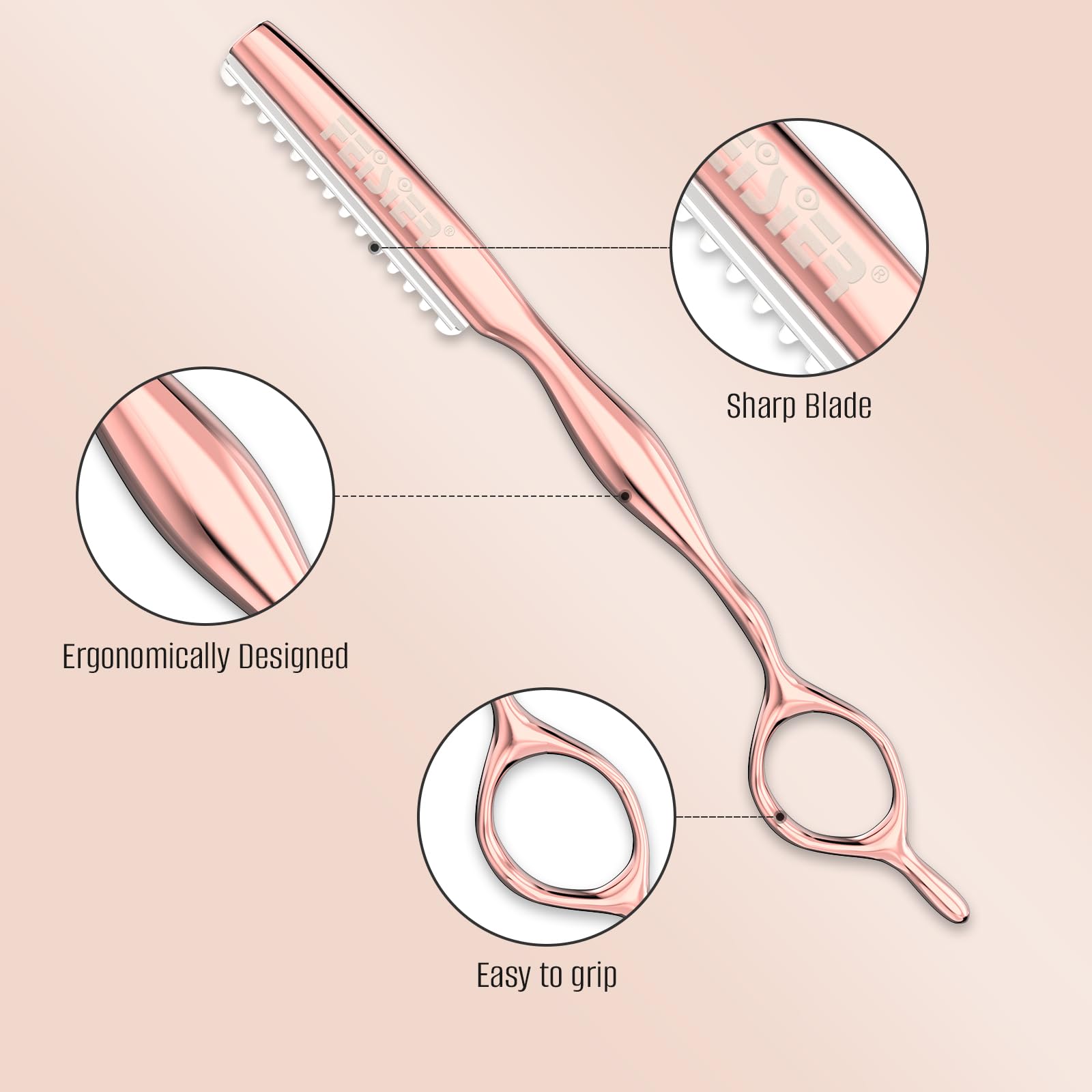 FEISIER hair razors safety guard protects skin during precise thinning and layering.