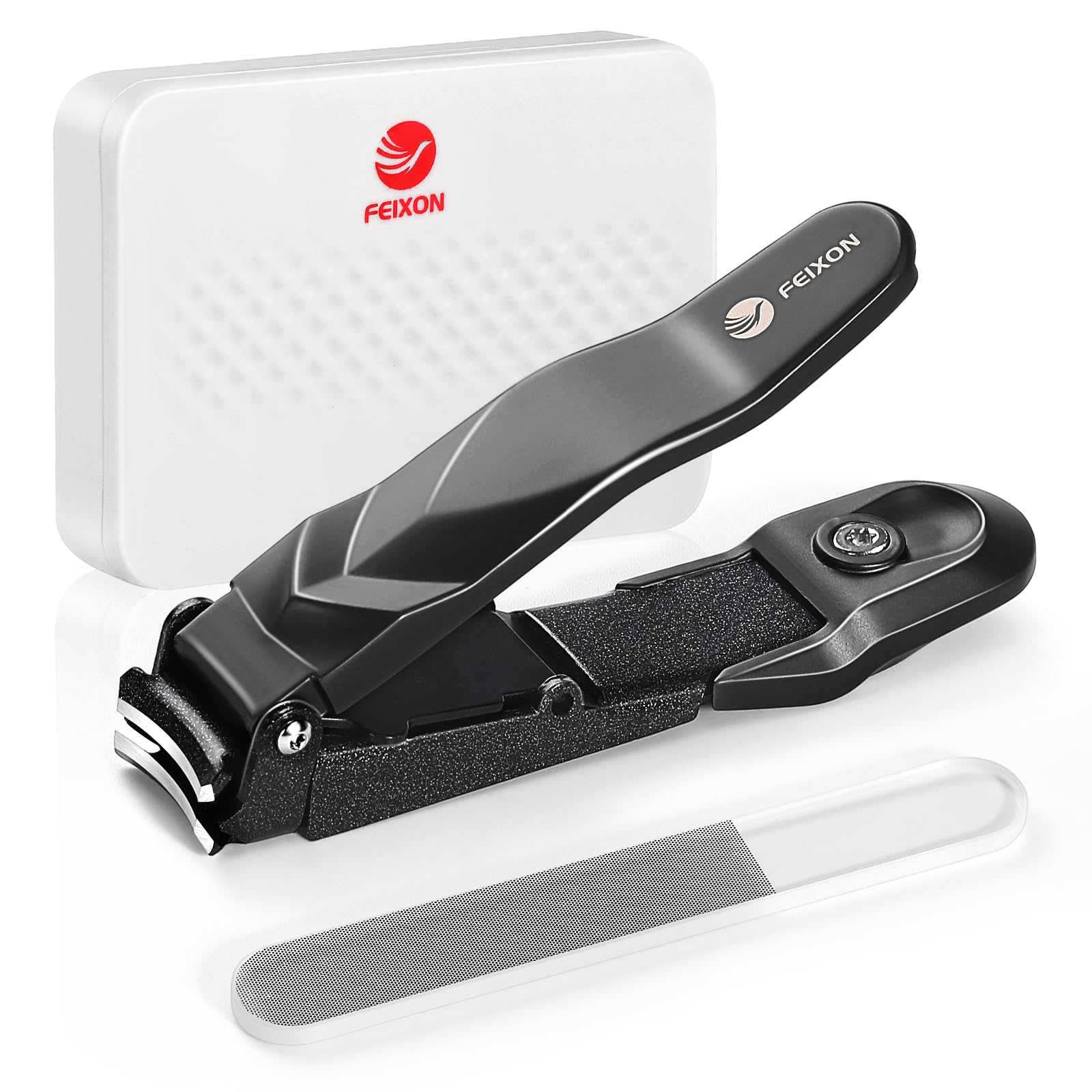 FEIXON nail clippers with catcher for mess-free grooming at home.