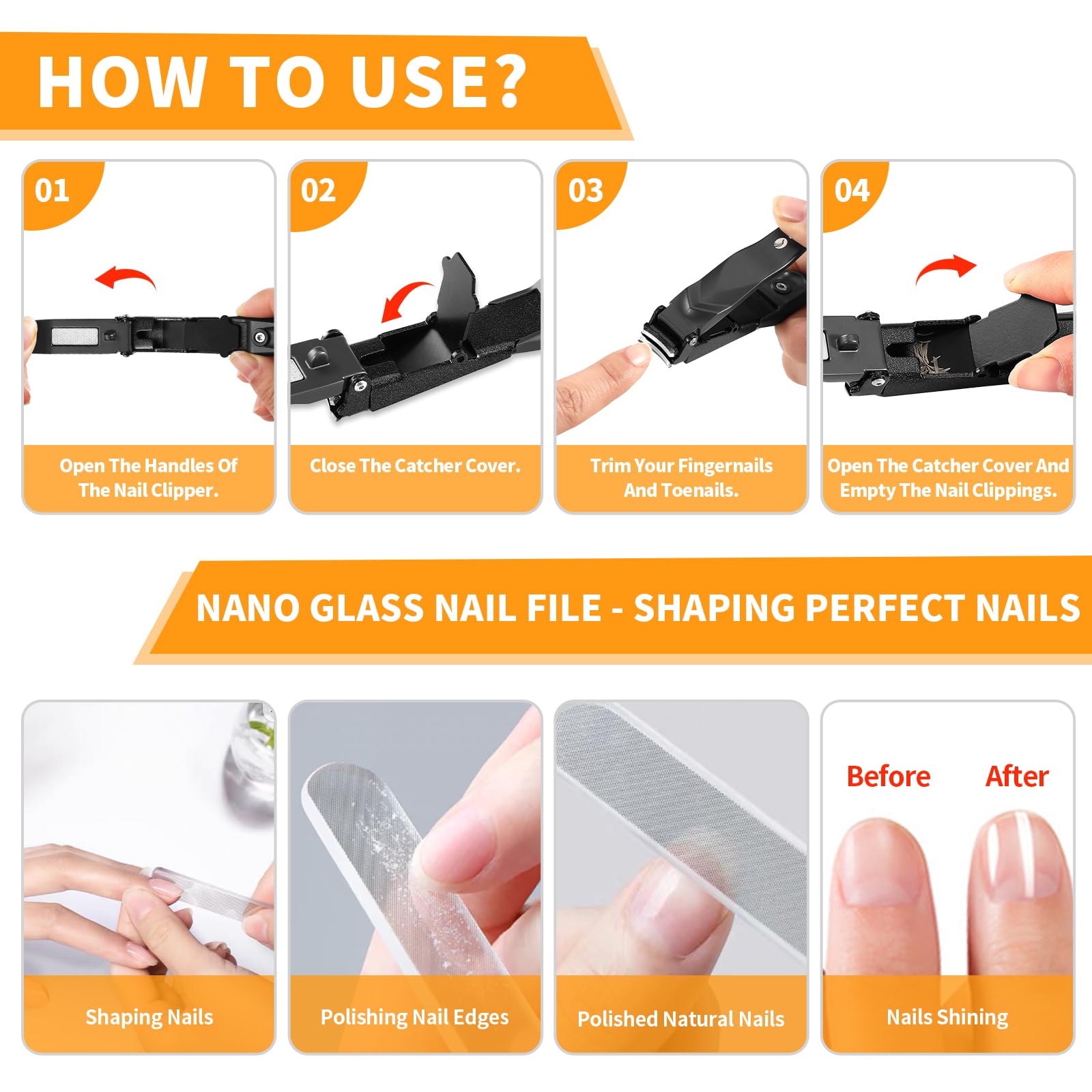 FEIXON non-slip tail enables steady, safe nail trimming.