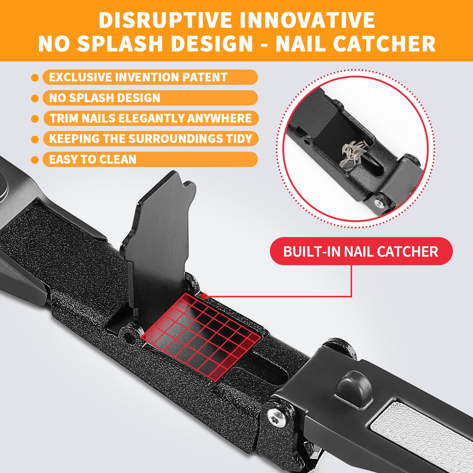FEIXON nail clippers with sharp curved blade for precise trimming.