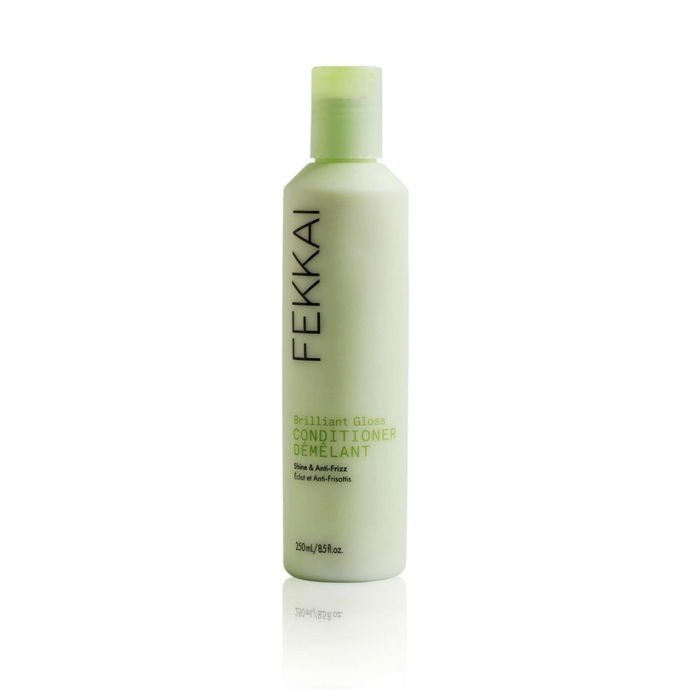 Fekkai Brilliant Gloss Conditioner bottle highlights sulfate-free moisture for shiny hair