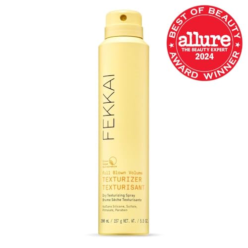 Fekkai Full Blown Volume Texturizer spray application showing texture and lift