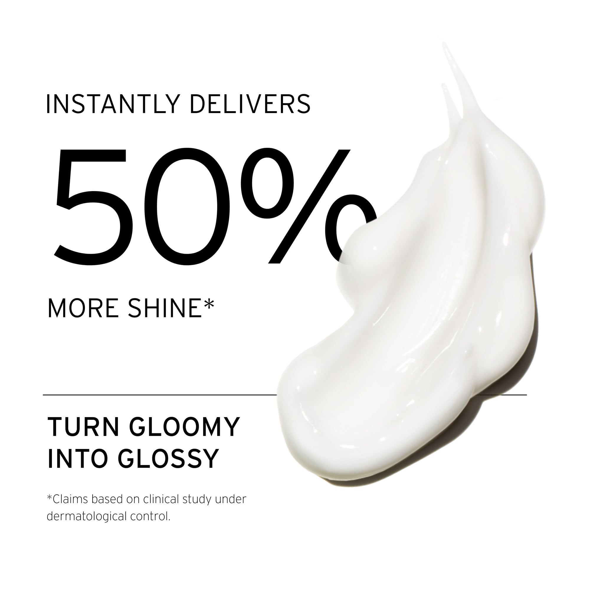 Olive oil ingredients swirl highlights nourishing shine from Fekkai glossing formula.