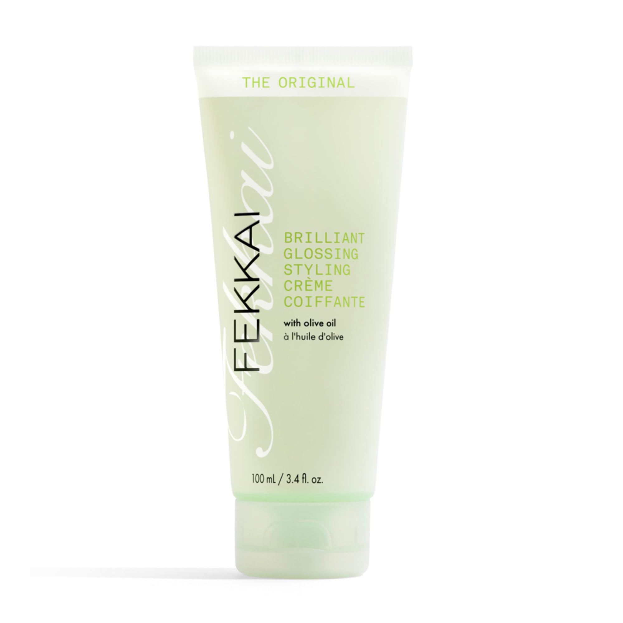 Fekkai Original Brilliant Glossing Styling Creme bottle boosts shine and defines curls.
