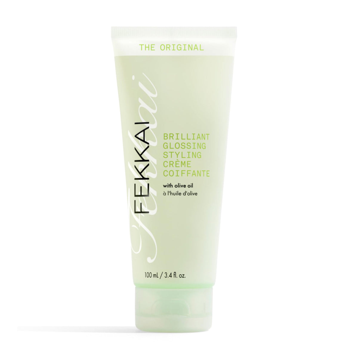 Fekkai Original Brilliant Glossing Styling Creme bottle boosts shine and defines curls.