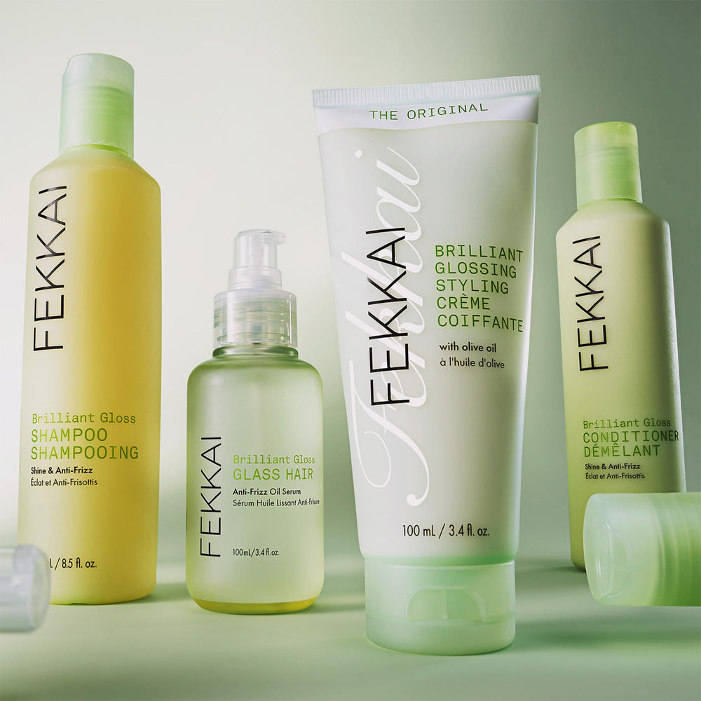 Fekkai Glossing Creme pump application demonstrates easy, mess-free styling.