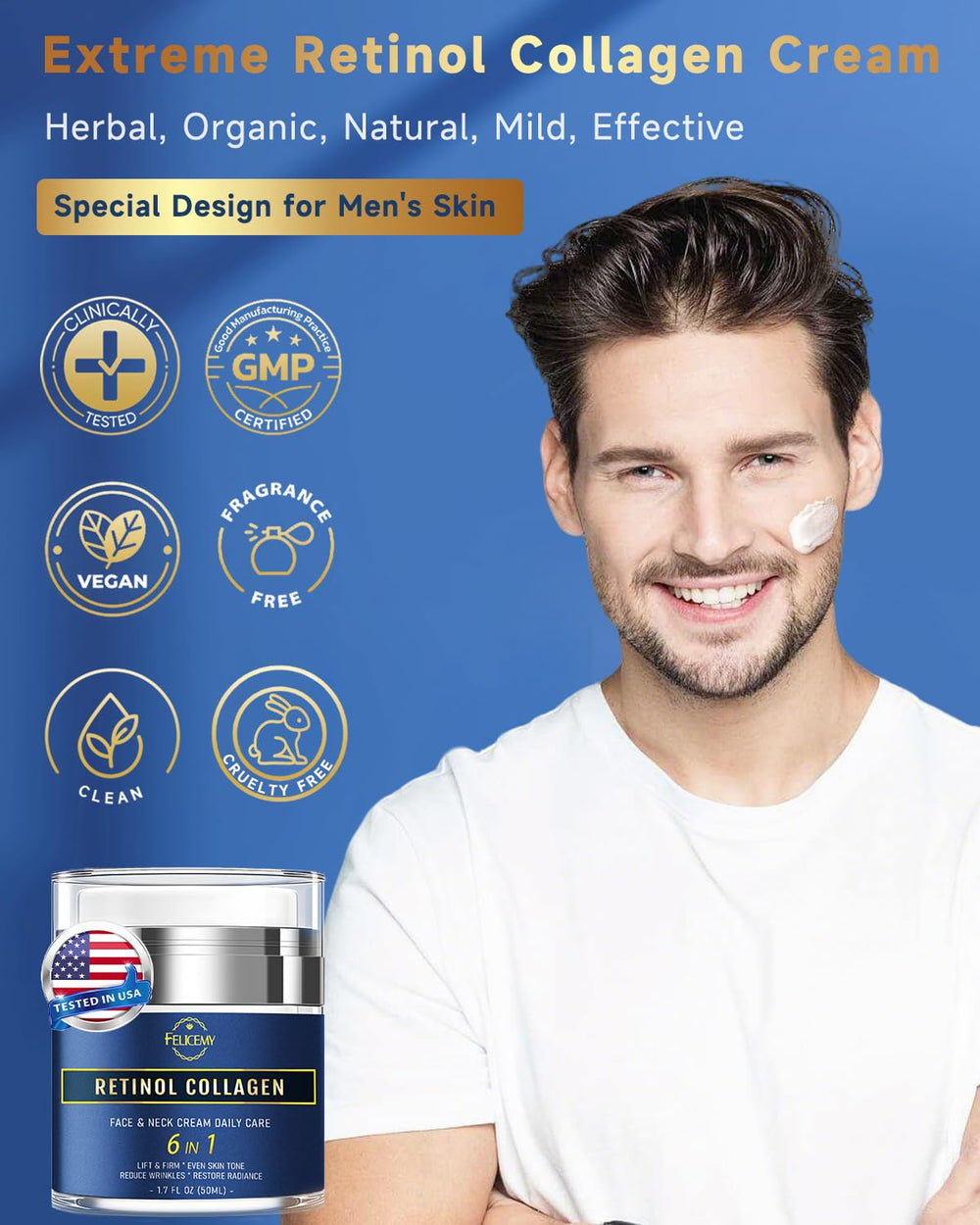 Felicemy 6-in-1 day-night visual emphasizes 24-hour care benefits.