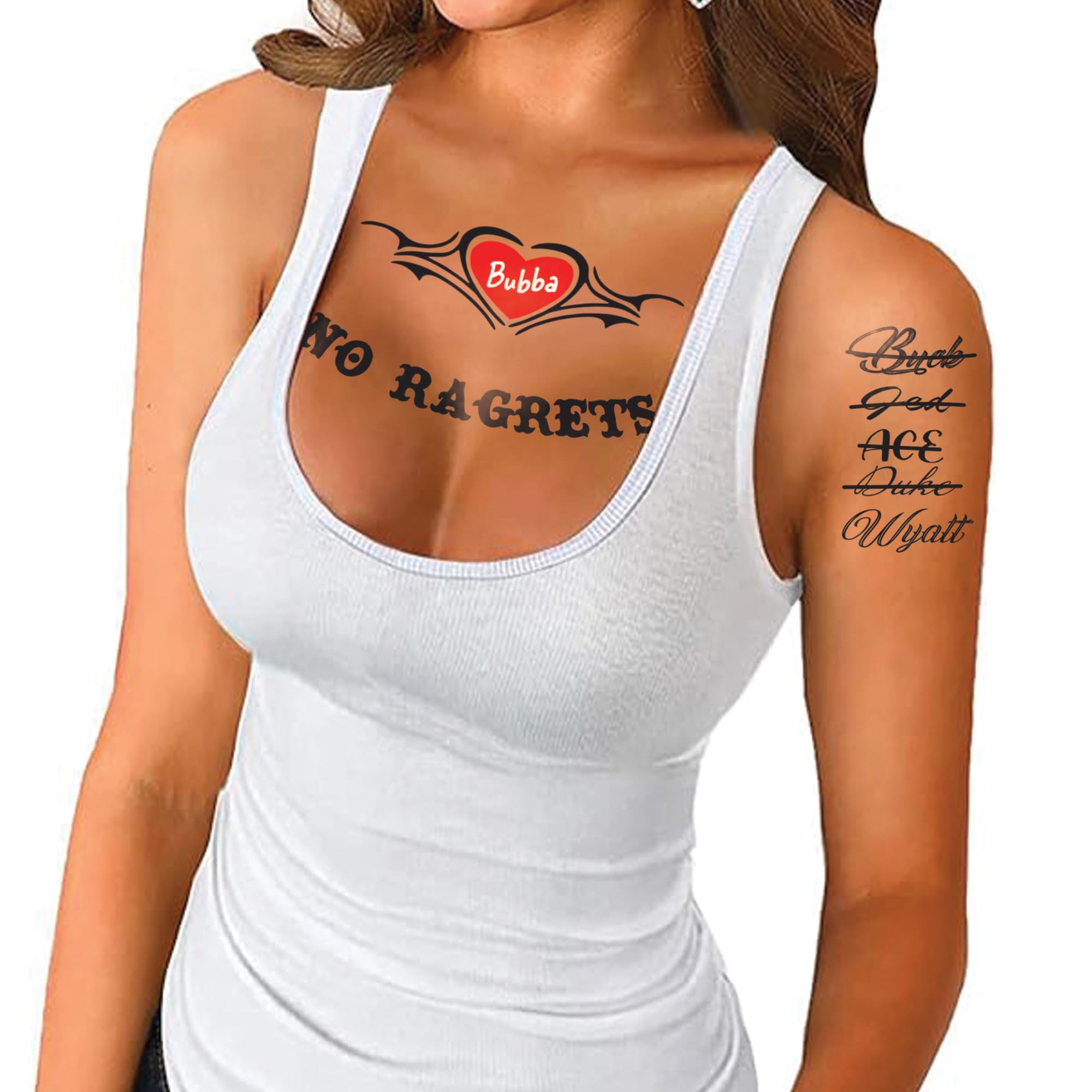 Female White Trash Tattoos removal options with oil or wipes