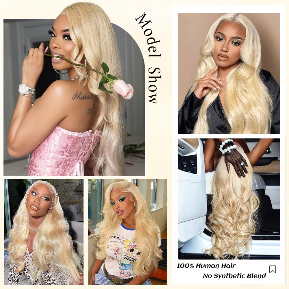 Femca 613 13x6 lace front wig bleached blonde tone for bold looks