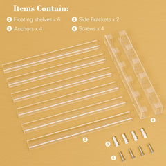 FEMELI clear acrylic shelves display for easy bottle picking and visibility.