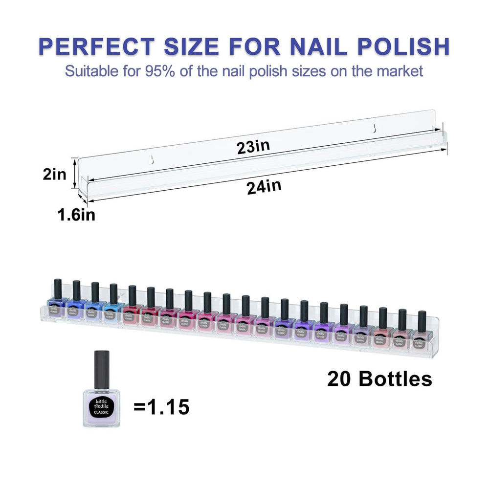 FEMELI wall-mount hardware shown with clear acrylic design for easy setup.