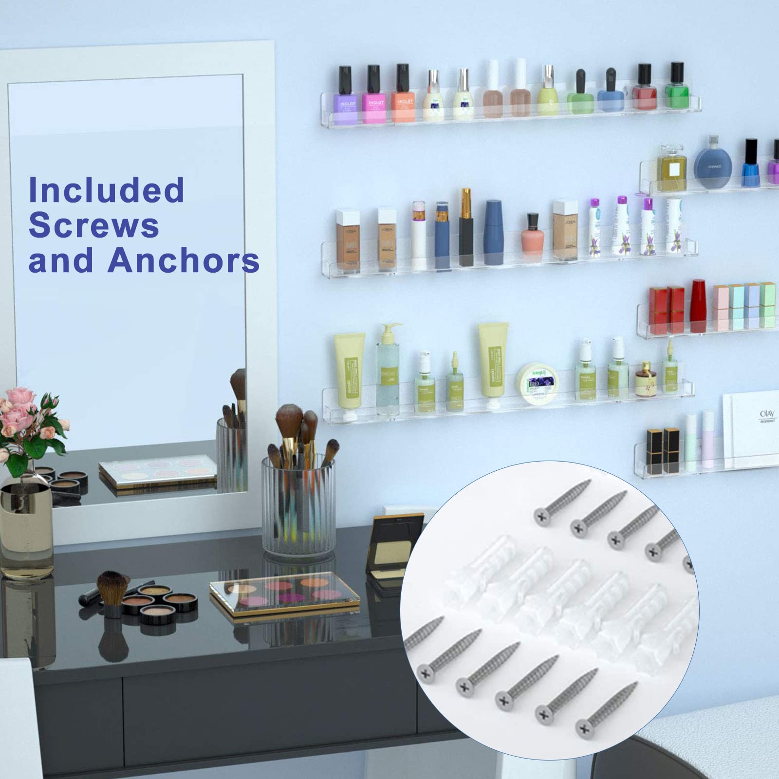 FEMELI wall-mounted rack shown in a compact space-saving display.