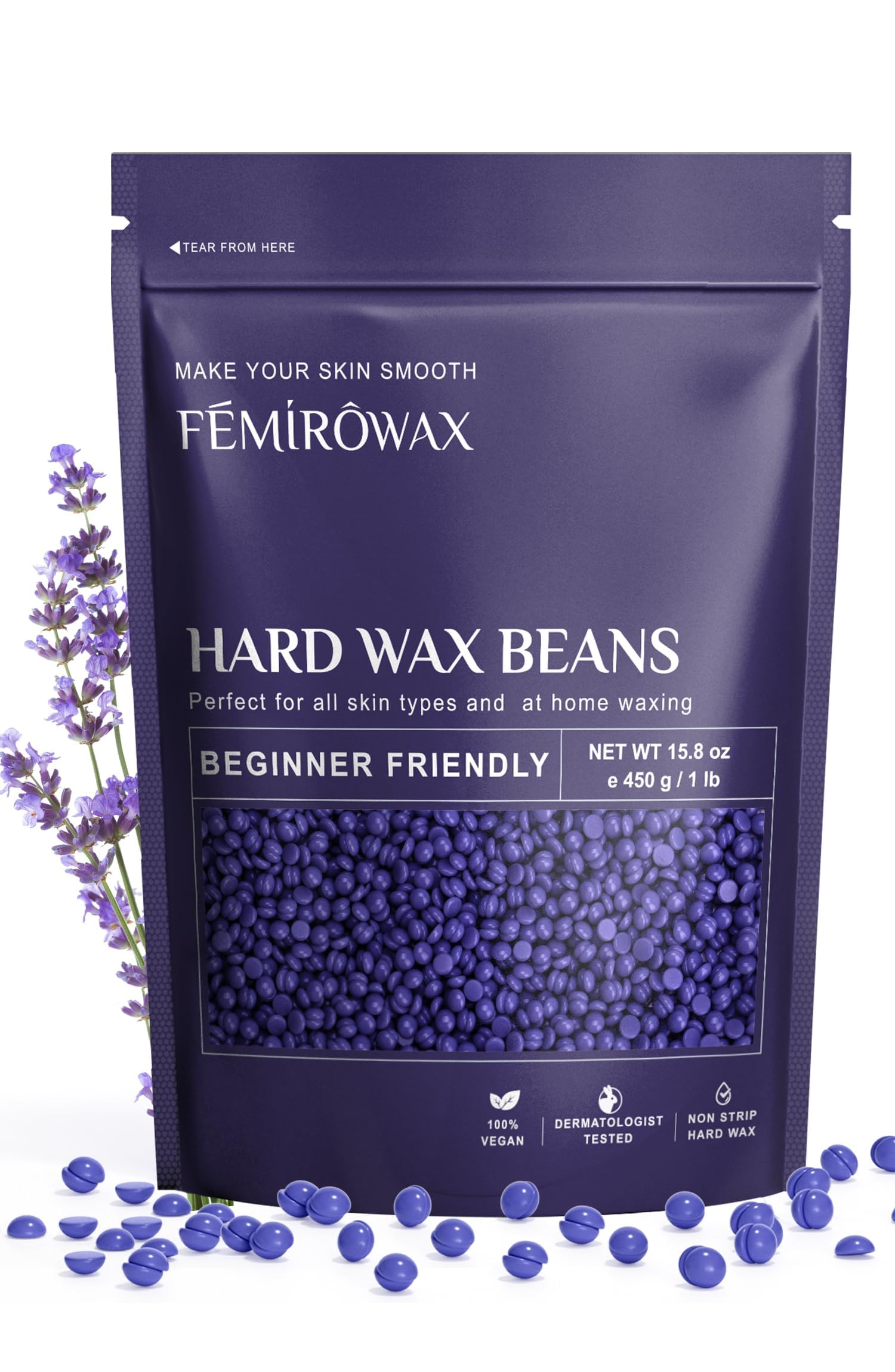 FEMIROWAX wax beads pack closeup for smooth removal