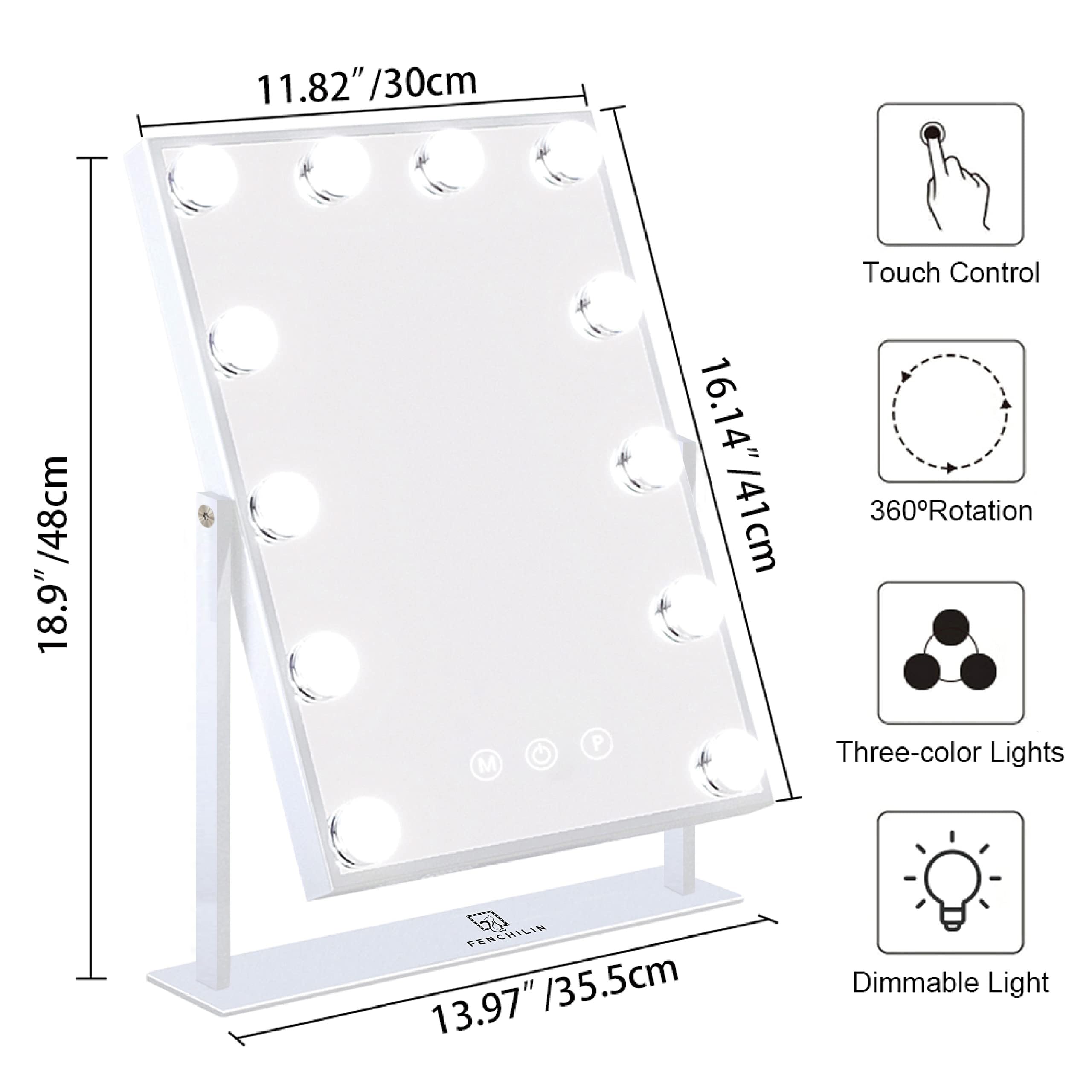 FENCHILIN makeup mirror LED bulbs close-up highlighting long-lasting performance