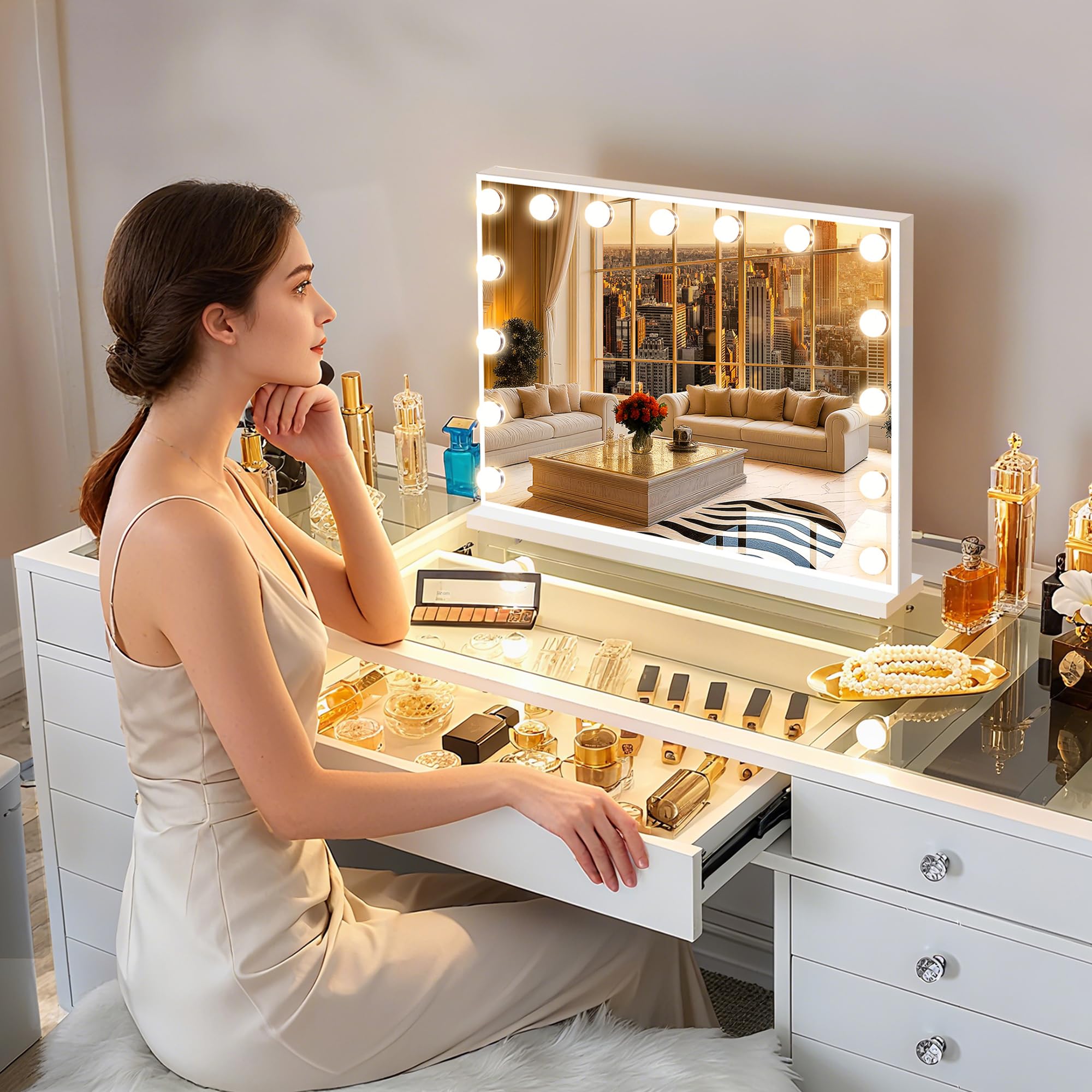 FENCHILIN vanity mirror 10x magnification for precise detail work