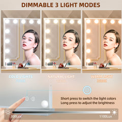 FENCHILIN vanity mirror Bluetooth speaker for hands-free music while applying makeup