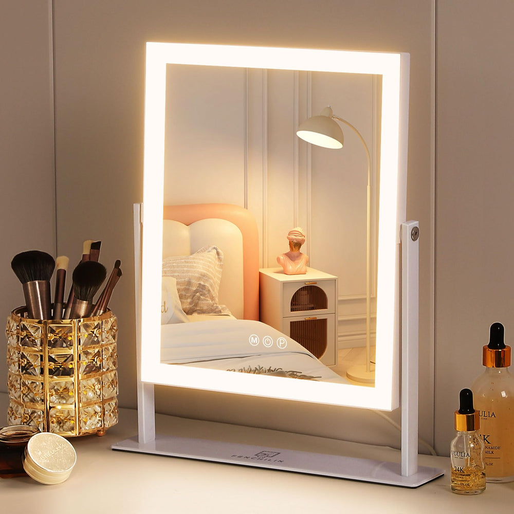 FENCHILIN vanity mirror with lights front view delivers even makeup lighting