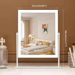 FENCHILIN vanity mirror with lights side view demonstrates adjustable brightness