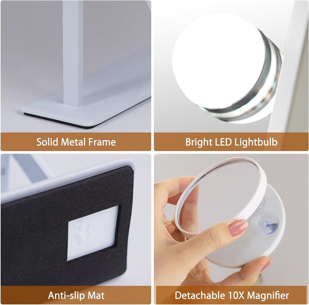 FENCHILIN vanity mirror with lights smart touch control for easy brightness memory.