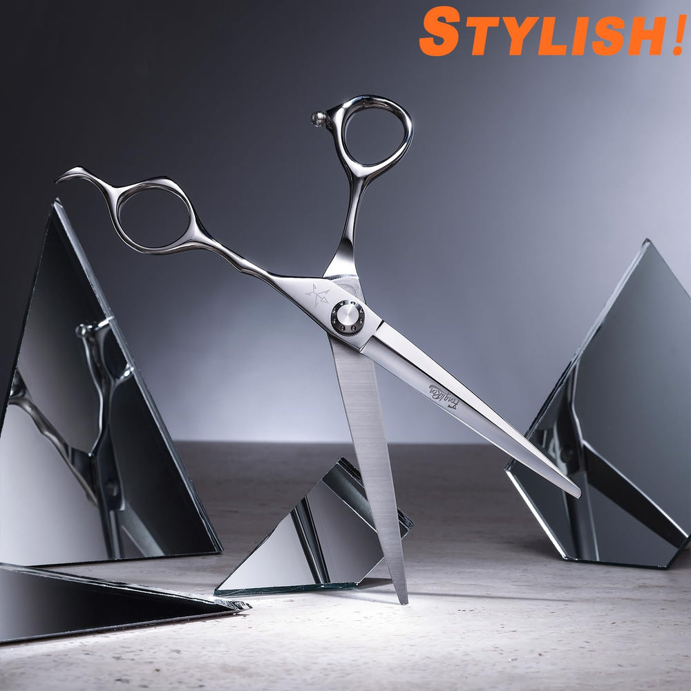 Fengliren barber shears ergonomic handle for comfortable control