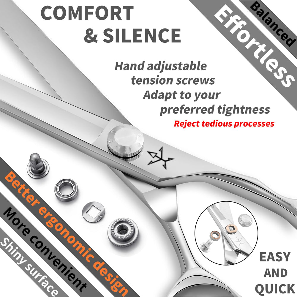 Fengliren high-end scissors 6-inch profile ideal for versatile salon and home trimming.