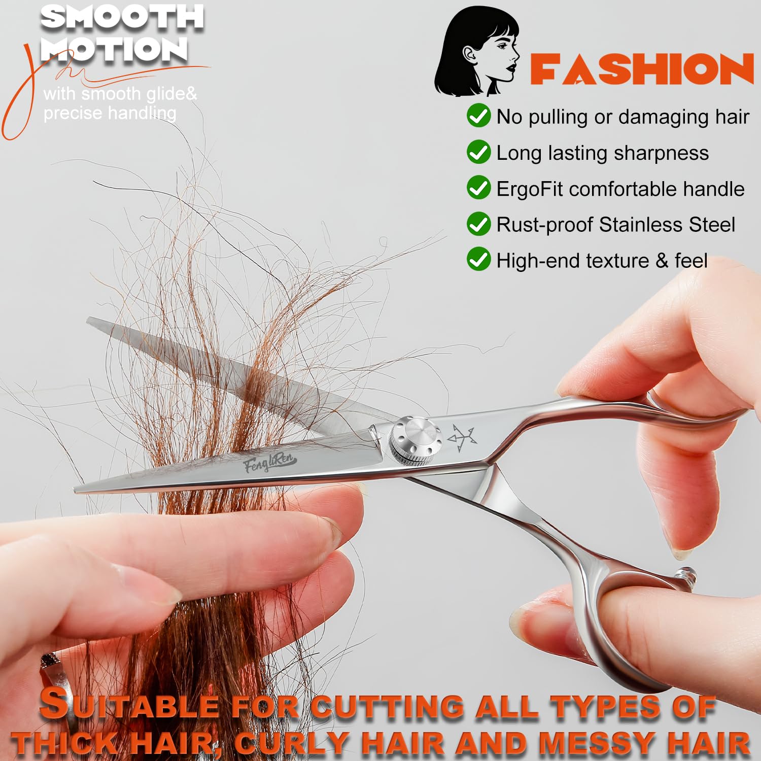 Fengliren high-end scissors suitable for salon professionals and family use.