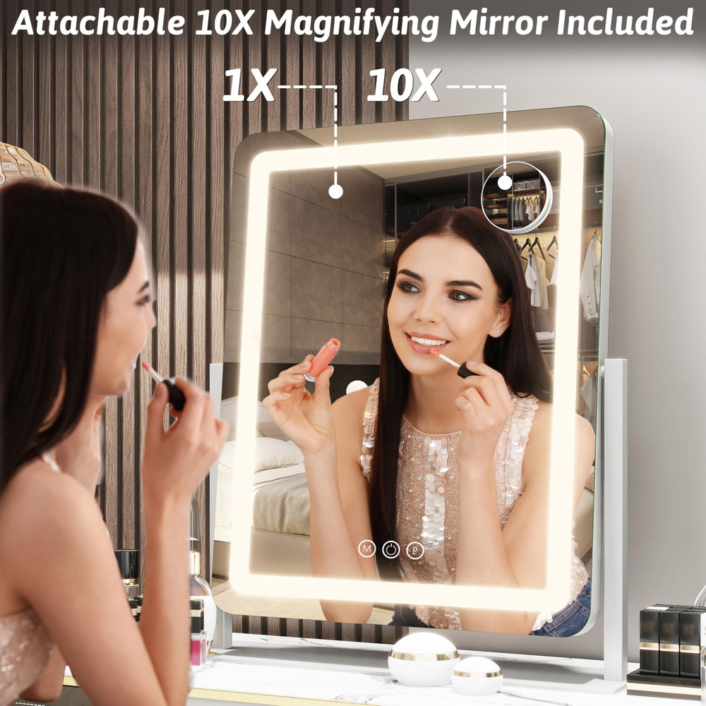 FENNIO aluminum-frame vanity mirror combines sturdy construction with a sleek look