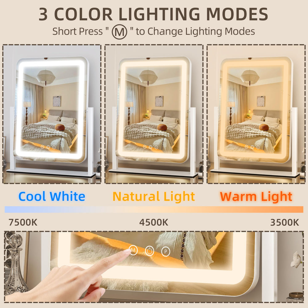 FENNIO desk mirror with aluminum frame offers durable daily use