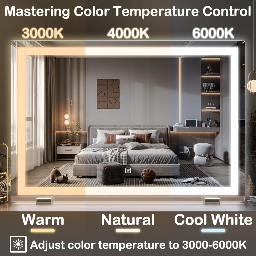 FENNIO makeup mirror dimmable touch control for customizable brightness