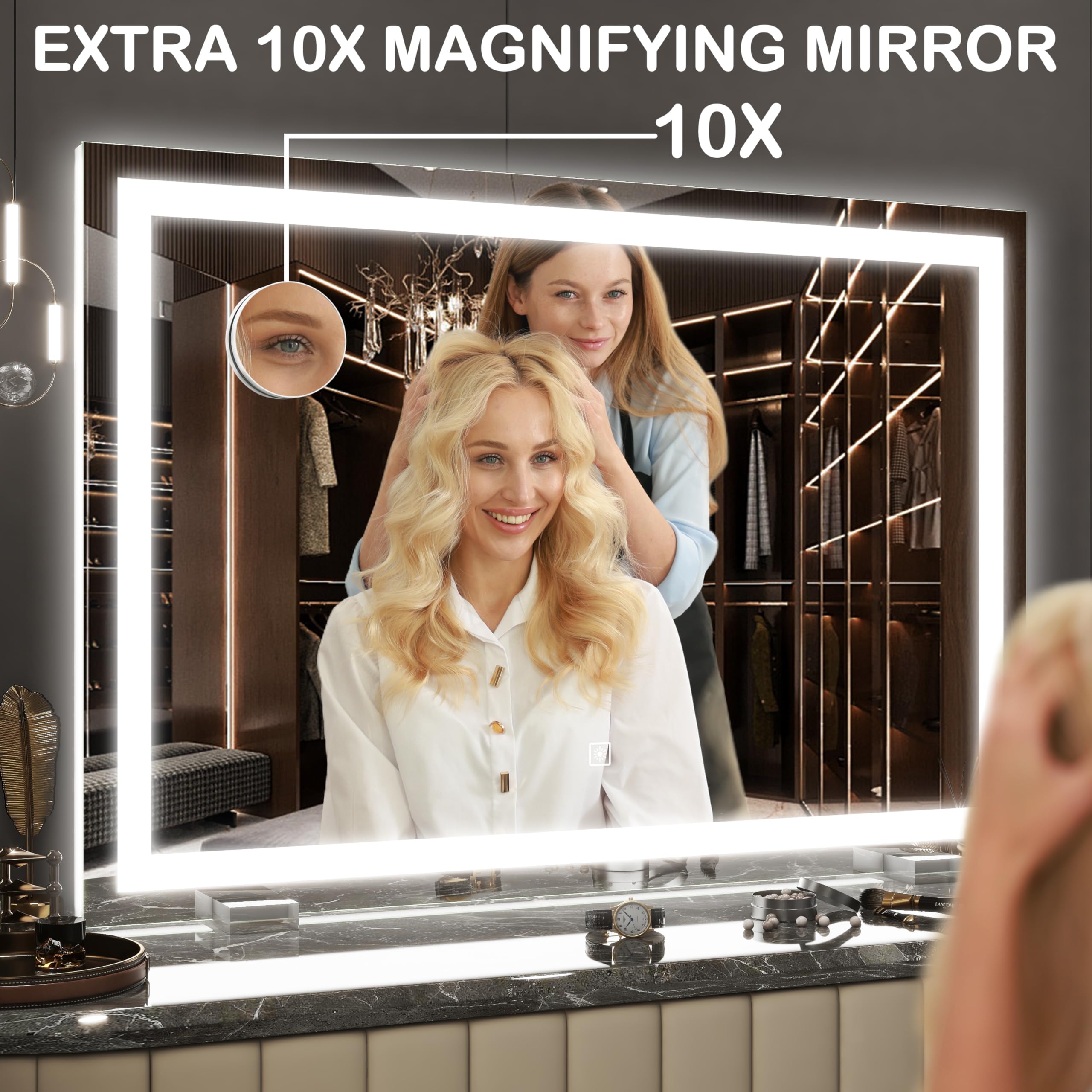 FENNIO makeup mirror packaging includes fittings and setup accessories