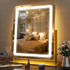 FENNIO vanity mirror 22-inch front view with LED lighting for precise makeup application